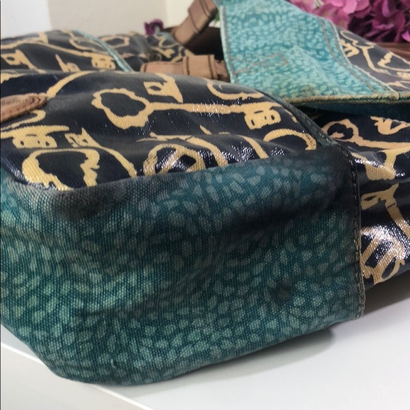 Fossil Keyper Coated Canvas Messenger Bag Navy - Picture 12 of 14